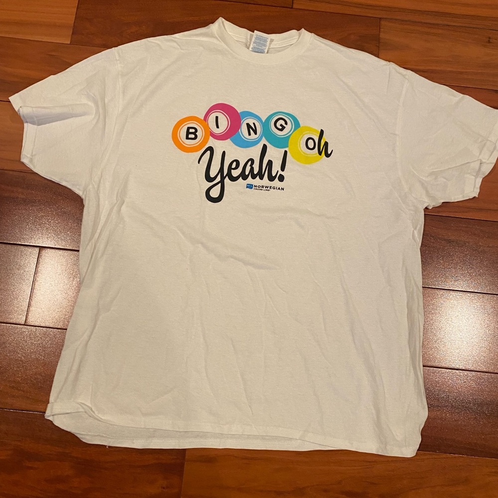 Norwegian cruise line souvenir tee Bingoh Yeah! T-shirt size xl NWOT